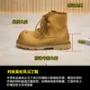 Couro Bovino de Primeira Camada 2026 Outono Novo Botas de Cano Curto com Salto Grosso Estilo Francês Femininas Botas Martin com Solado Grosso Femininas Botas Estilo Street Cool para Motocicleta