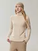 100% cachemir puro, nueva colección otoño 2026, suéter de punto simple y elegante con cuello de volantes, diseñado para mujeres