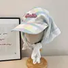 Chapéu Turban Xadrez para Mulheres Primavera e Verão Chapéu de Sol para Exterior Letras Bordadas Renda Secagem Rápida Fino Boné de Bico de Pato