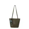Bolso tote Yuezizi de gran capacidad estilo ins, retro de alta gama, bolso cesta tejido casual y elegante, versátil para llevar al hombro y debajo del brazo