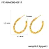 Pendientes de aro irregulares en forma de C, estilo europeo y americano, diseño retro, chapados en oro real de 18 quilates, en cobre, disponibles en stock.