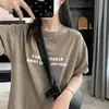 Camiseta de Verano 2024 Nueva Fina Nicho Copo de Nieve Letra Cuello Redondo Holgada Versión Grande Manga Corta Top para Mujer de alta calidad Mujer