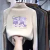 Camiseta interior térmica de forro polar con cuello semitortuga para niña para otoño e invierno, camiseta de manga larga con cuello redondo para bebé y niño para primavera y otoño