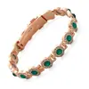 Pulsera magnética de moda europea y americana, superventas transfronteriza, lujo ligero, trébol de la suerte, aleación con incrustaciones de diamante, pulsera de joyería magnética de una sola fila para mujer