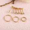 Kit de Joias para Piercing de Lábio com 10 Peças de Aço Inoxidável Transfronteiriço 20g Studs para Covinha Estilo Pino Cravejados com Zircônia em Estoque