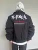 Chaqueta de Vuelo Bordada con Letras Estilo Calle Americano para Comercio Exterior para Hombres y Mujeres, Abrigo Versátil Delgado de Primavera y Otoño para Parejas