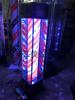 Salón de belleza piso LED luz de giro barbería exterior impermeable cristal luz a todo color salón de peluquería caja de luz de vidrio