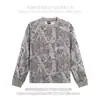 Camiseta de Manga Larga Camuflaje con Estampado Floral Multicolor Retro Americano Y2K Exportación Holgada Casual para Hombres y Mujeres