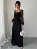 Vestido de Estilo Europeo y Americano Transfronterizo, Elegante y de Gama Alta, Vestido Largo de Manga Larga para Mujer, Patchwork de Encaje Amazon 2026