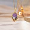Nuevo Transfronterizo Retro Francés Perla Imitación Gota de Aceite Colgante Luz Lujo Esmalte Pintado de Alta Gama Accesorios Colgante de Flores