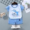 Traje de manga corta para niños, camiseta de algodón para niños, ropa de verano para bebés, pantalones cortos para niñas, ropa de bebé, venta al por mayor de verano