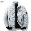 Abrigo acolchado de algodón para hombre, invierno, nuevo abrigo cálido con forro polar y rombos acolchado de algodón, estilo coreano, moderno, cuello alto corto, para jóvenes, disponible en stock