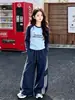 Conjunto de roupas esportivas para meninas, nova coleção de outono 2026: Camiseta de manga longa color block e calça longa de perna larga para meninas mais velhas