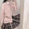 Suéter JK doce e gentil casaco feminino Primavera e Outono Novo estilo universitário coreano cardigã de malha liso solto emagrecedor