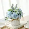 Flores plantas simulação arte floral pequeno bonsai interior casa ornamentos conjunto sala de estar escritório mesa decoração flores artificiais flores secas buquê