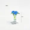 Buquê de Rosa Esmaltada Zibo Mini Arranjo de Flores Artificiais de Vidro Decoração de Mesa Artesanato Presente de Dia dos Namorados