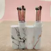 Barril para Pinceles de Sombra de Ojos Suaves de Pelo de Animal con Patrón de Mármol Personalizado con 5 Juegos de Pinceles para Mezclar y Difuminar Sombras de Ojos Portátil