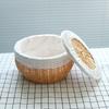 Cesta de Almacenamiento de Comida de Mimbre para Bollos al Vapor, Snacks, Pan, Cesta de Almacenamiento, Caja de Almacenamiento de Escritorio para Restaurante con Cubierta Antipolvo