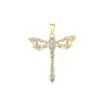 Libélula Oca de Cobre e Ouro com Enfeites de Cristal, Joias DIY Transfronteiriças da Moda, Acessórios de Pingente Microincrustados de Zircônia em Cobre