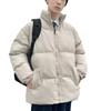 Abrigo acolchado de algodón con cuello alto para hombre, abrigo de invierno grueso de pan, chaqueta acolchada de algodón de color sólido suelta, abrigo corto a prueba de frío de moda estilo Hong Kong