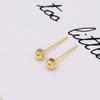 Aguja de Plata S925 Chapado en Oro Real de 14K Arete Universal con Tachuela de Oro Real de 18K Aguja de Cuentas con Aguja Extraíble de Silicona DIY Accesorios para las Orejas