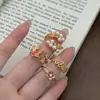 Anel Aberto Dourado Esmaltado Estilo Chinês Retrô Borboleta Flor Folha de Bordo Contas de Concha Recortado Esculpido Acessível Luxo Doce para Mulheres