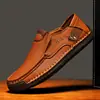 Zapatos de Hombre cosidos a mano para Amazon Zapatos Casuales para Conducir Mocasines sin cordones de Cuero para Hombre de corte bajo talla extra
