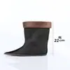 Botas de lluvia de invierno de lana cálida, resistentes al frío, de triple capa engrosada, forradas de felpa, con forro de algodón, cubrezapatos de caña alta para hombre con forro largo de felpa