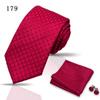Corbata de alta gama para negocios, pañuelo de bolsillo, 3 piezas, regalo para hombre, vestido de boda, corbata de poliéster de seda, corbata de traje