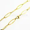Boca de soldadura de 6,5 mm * 20 mm, collar plano de acero inoxidable con forma de O grande, cadena de acero de titanio con galvanoplastia al vacío, color dorado, accesorios