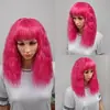 Las pelucas Xuchang vienen en estilos multicolor mezclado, cabello largo y rizado, pelucas de longitud media para mujer, cabello violeta