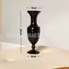 Jarrón Negro de Vidrio Vintage Estilo Francés Contenedor Hidropónico para Flores para Sala de Estar Arreglo Floral Escritorio Decoración del Hogar