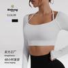 Primavera e verão europeu e americano novo fio yoga mangas compridas top feminino roupas de ioga roupas de esporte apertado cabresto slim fitness roupas