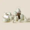Taza de té tridimensional esmaltada "Susurro de Mariposa Niebla Verde", juego de té kung fu de alta gama para uso doméstico, taza especial de maestro, gaiwan de cerámica, tetera pequeña