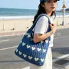 Bolso de Hombro Tejido Hueco de Verano para Mujer 2025 Nuevo Estilo Bolso de Punto con Flor de Hilo Gran Capacidad Bolso Tote