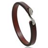 Moda Comercio Exterior Versátil Punk Rock Retro Pulsera de Cuero Envejecido Simple y Única Transfronteriza Pulsera de Cuero Genuino para Hombre