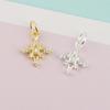 Novo 925 prata diamante estrela pingente estilo coreano elegante diy artesanal frisado material pulseira colar pingente