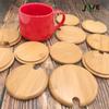 Suministro Directo del Fabricante de Tapas de Madera de Bambú Carbonizado para Tazas, Prácticas Tapas de Bambú para Vasos de Agua Hechas de Bambú