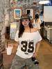Top de Camiseta de Manga Corta con Hombros Asimétricos y Estampado con Hombros Descubiertos, Camiseta de Manga Corta de Algodón Puro a la Moda para Mujer, Camiseta de Lujo con Hombros Caídos, Moderna y Fresca para el Verano