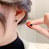 Aretes Cuadrados Negros Estilo Ins para Mujer, Simples, Modernos, Aretes de Lujo Accesible, Pequeños, Elegantes y de Alta Gama