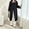 Nuevo Abrigo de Lana Doble Cara para Mujer Otoño/Invierno 2026, Longitud Media, Corte Holgado, Color de Contraste, Cuello de Solapa, Estilo Sencillo