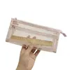 Estuche de Malla Transparente para Estudiantes, Bolsa de Papelería Específica para Exámenes, Estuche de Gran Capacidad Tridimensional de Doble Capa para el Inicio de Clases