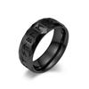 Comercio Electrónico Transfronterizo Nuevo Retro Nórdico Vikingo Texto Luen Anillo de Acero de Titanio Plata Antigua Joyería de Mano para Hombre Dropshipping