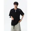 Camiseta Masculina de Algodão com Bordado Pesado Mamba Manga Curta Tamanho Plus Size Marca Tendência Verão Esportes Versátil Meia Manga