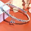 Pulsera Popular Floral de Plata Pura para Mujer, Sencilla y de Moda, Pulsera Ajustable Chapada en Plata, Brazalete de Plata, Venta al por Mayor desde la Fábrica de Origen