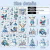 Pegatinas navideñas para ventana, pegatinas electrostáticas para cristal sin adhesivo, Santa Claus de dibujos animados, casa de nieve, renos decoraciones para ventana, pegatinas transfronterizas festivas