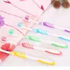 Cepillo de Dientes de Bambú Carbón Macaron para Bebés, Limpieza Manual Nano de Silicona Creativa, Venta al por Mayor Tienda de Dos Yuanes, Protección de Encías, Desechable