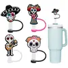 Gorro de Paja de Dibujos Animados de Stitch, Tapa de Silicona para Popote Linda, Compatible con Vasos de Vidrio Stanley de 30 y 40 oz
