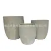 Textura de Linha Diagonal Verde Cinza Retro Concreto Barriga Redonda Vaso de Flores GRC Casa Jardim Lar Móvel Durável Paisagismo