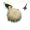 Pom-Pom de Pelo de Guaxinim Cor Natural Transfronteiriço Pelo Real Guaxinim Chapéu de Rato Colorido Bola Decoração de Sapato 13cm Pelo de Raposa
